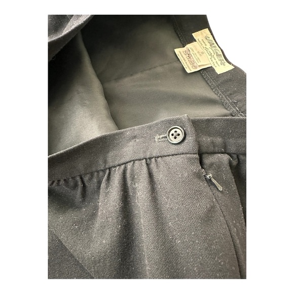 Vintage 100% Wool Black Midi Skirt by Jaeger Size 16 - Picture 3 of 4